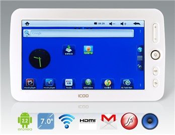 Tablet PC com Wi-Fi, G-Sensor, saída HDMI, TFT Touch (Branco